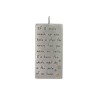 Dog Tag Pendant "If I Could Reach up and hold a star..."-Heather Moore-Swag Designer Jewelry
