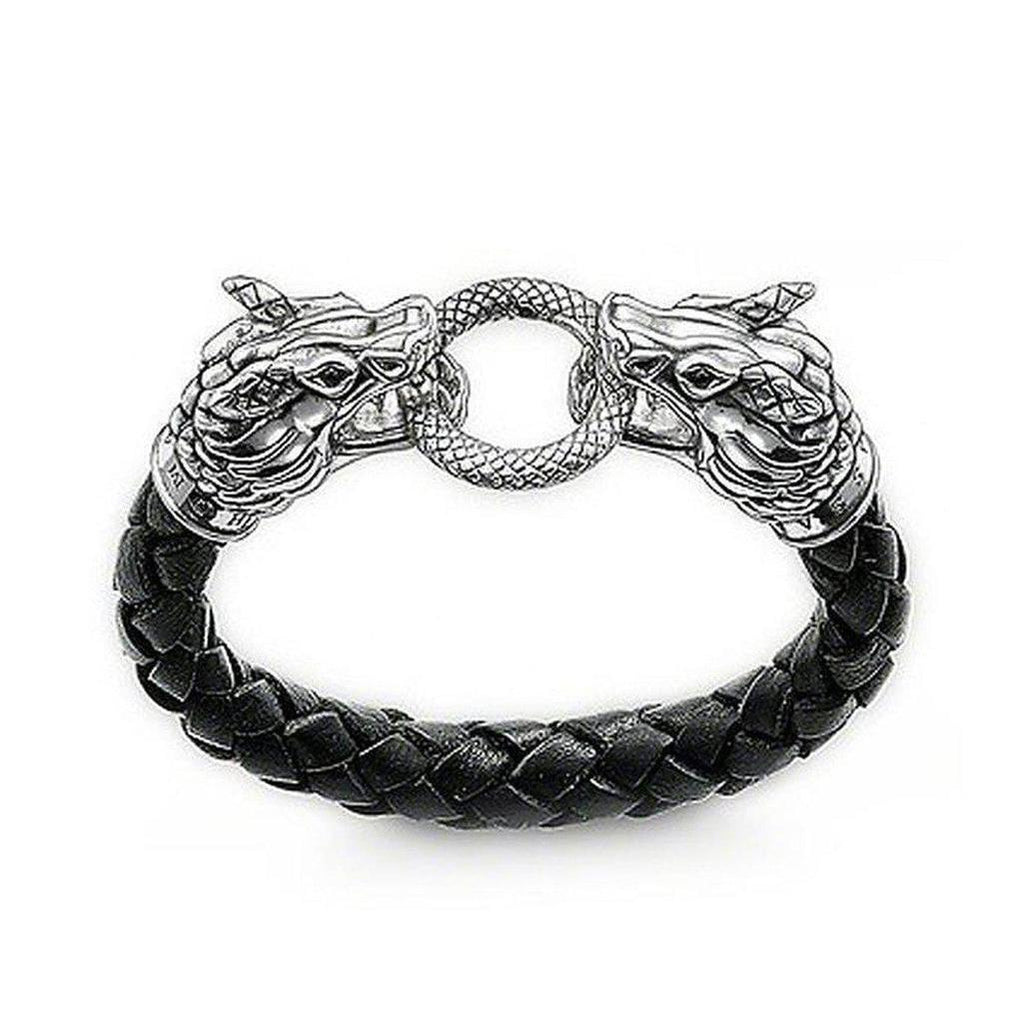 Thomas Sabo | Double Dragon Leather and Silver Bracelet – Swag