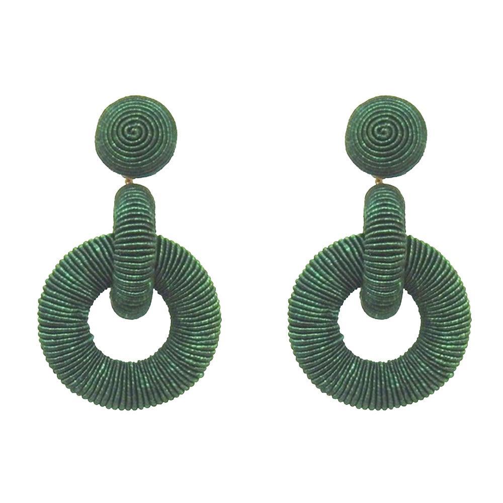 Double Tiered Silk Hoop Earrings-Suzanna Dai-Swag Designer Jewelry