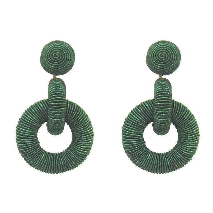 Double Tiered Silk Hoop Earrings-Suzanna Dai-Swag Designer Jewelry