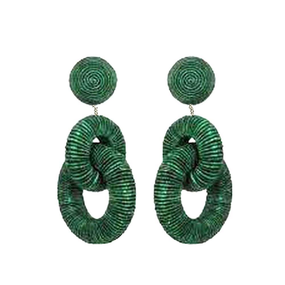 Double Tiered Silk Hoop Earrings-Suzanna Dai-Swag Designer Jewelry