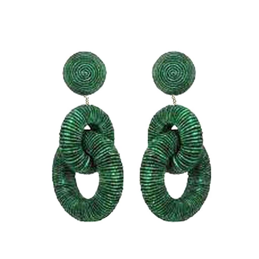 Double Tiered Silk Hoop Earrings-Suzanna Dai-Swag Designer Jewelry