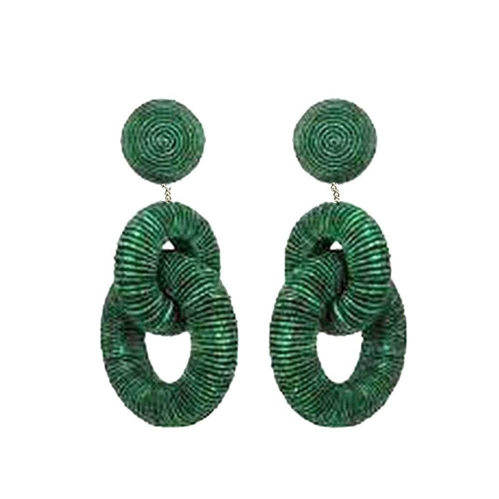 Double Tiered Silk Hoop Earrings-Suzanna Dai-Swag Designer Jewelry