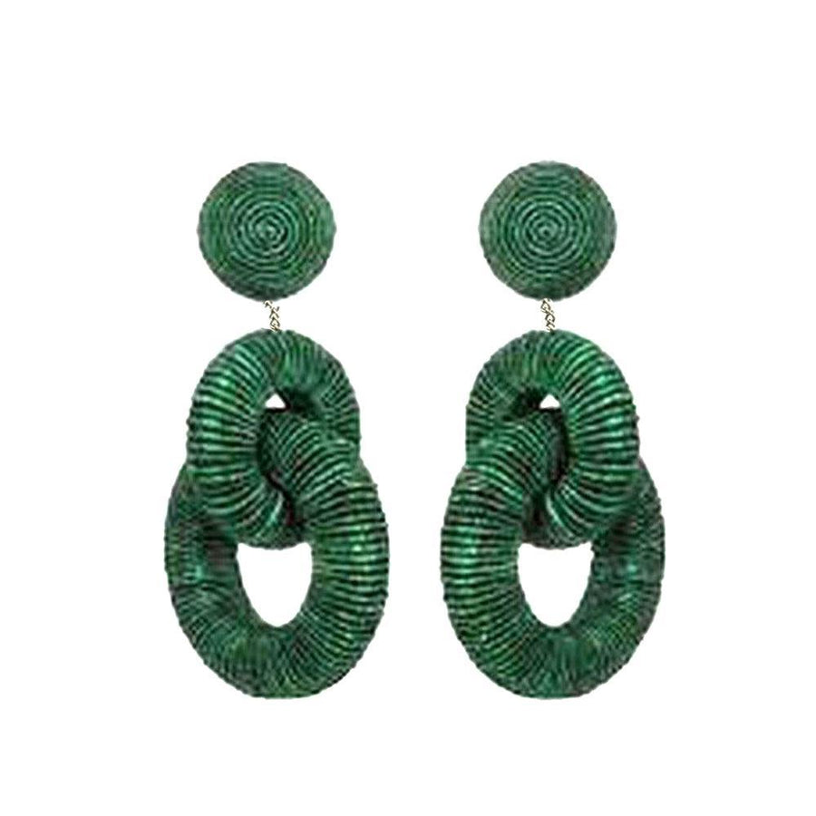 Double Tiered Silk Hoop Earrings-Suzanna Dai-Swag Designer Jewelry