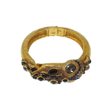 Dragon Spring Hinge Bracelet with Onyx-Jose Maria Barrera-Swag Designer Jewelry