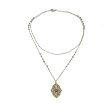 Enamel Medallion on Beaded Chain-La Vie Parisienne-Swag Designer Jewelry