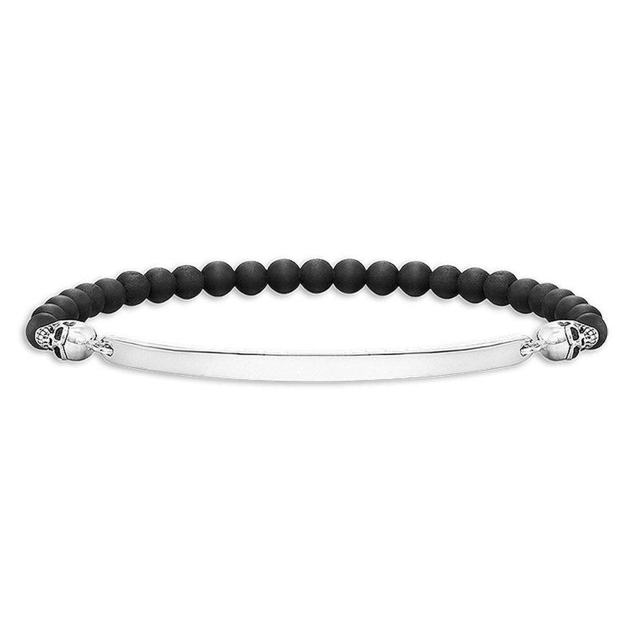 Engravable Id Bracelet with Skulls