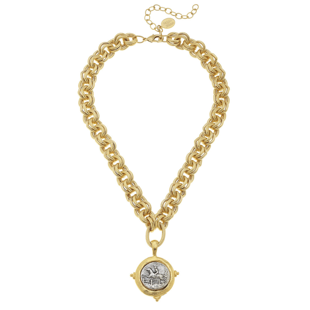 Equestrian Coin Necklace-Susan Shaw-Swag Designer Jewelry