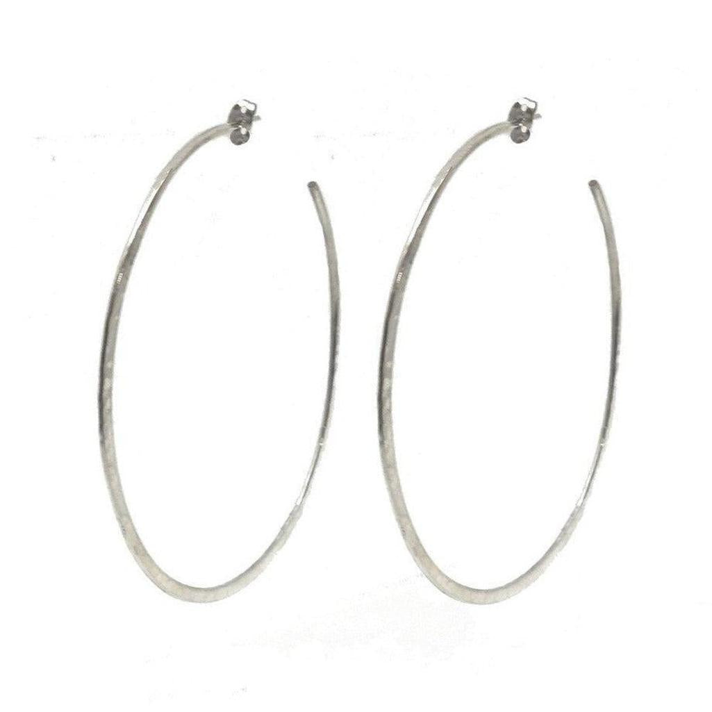 Silver extra large hoop earrings for women.
