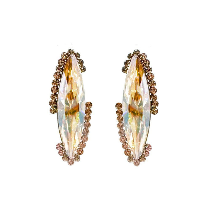 Faceted Gold Crystal Earrings-Theia Jewelry-Swag Designer Jewelry