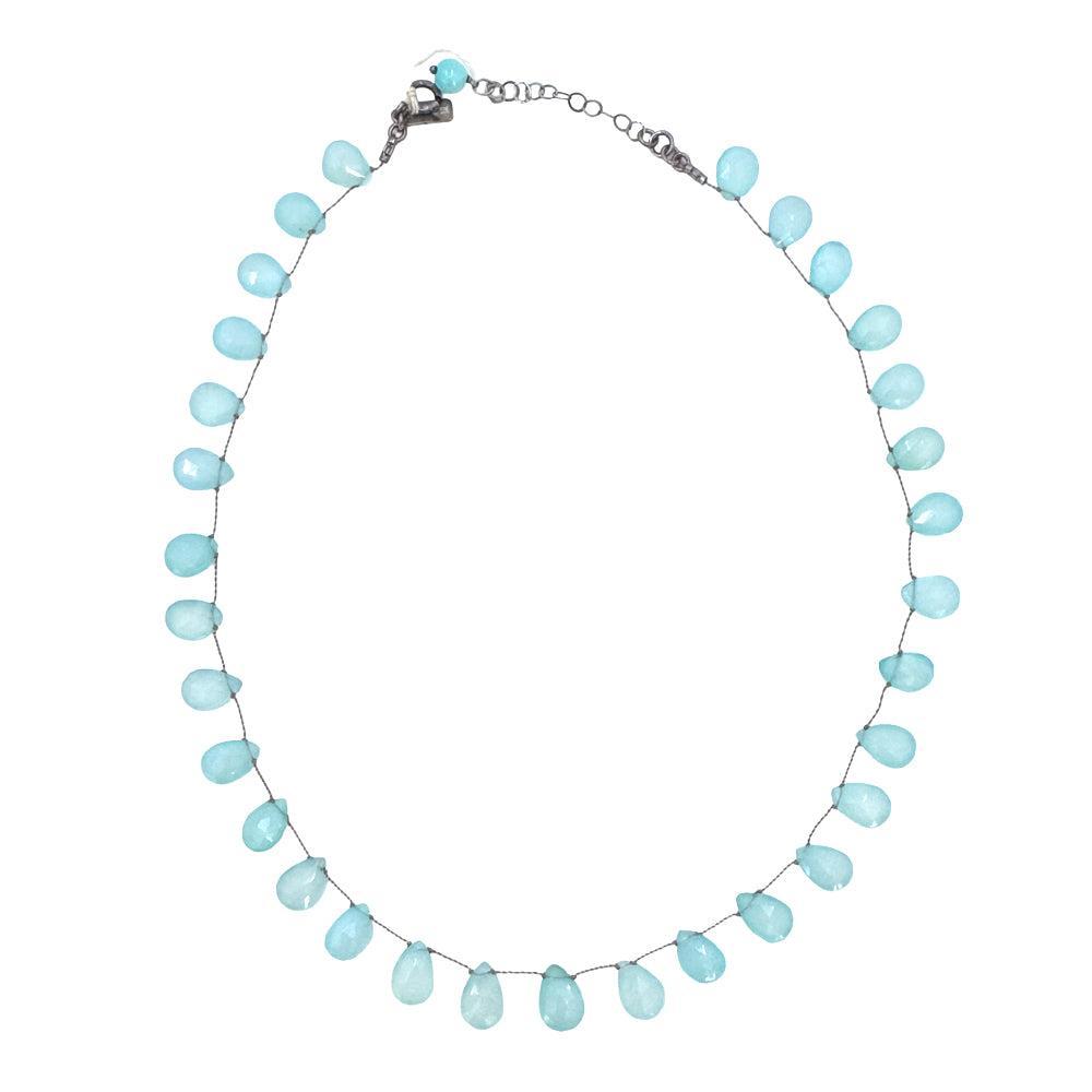 Faceted Peru Onyx Teardrop Necklace-Margo Morrison-Swag Designer Jewelry