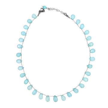 Faceted Peru Onyx Teardrop Necklace-Margo Morrison-Swag Designer Jewelry
