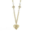 Gold filigree heart pendant necklace with freshwater pearls
