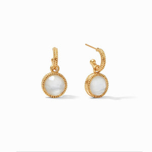 Fleur-de-Lis Hoop & Charm Earrings-Julie Vos-Swag Designer Jewelry