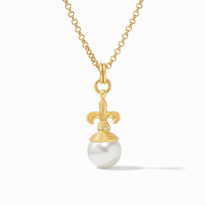 Fleur-de-Lis Pearl Pendant-Julie Vos-Swag Designer Jewelry