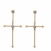 Garland gold cross earrings with clear cubic zirconia accents
