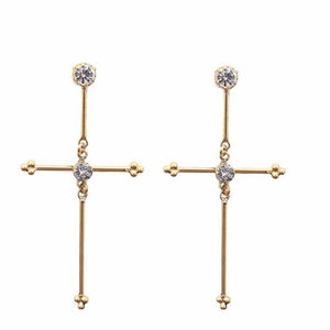 Garland Cross Earrings-Virgins Saints and Angels-Swag Designer Jewelry