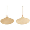 Gold Ginkgo leaf earrings; brushed gold finish, delicate design.
