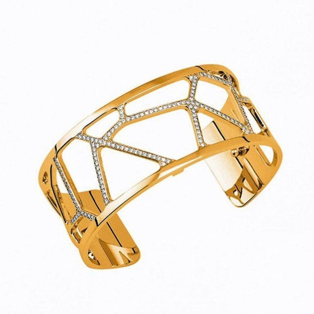 Girafe Precious 25mm Gold Cuff Bracelet with Diamond Detailing
