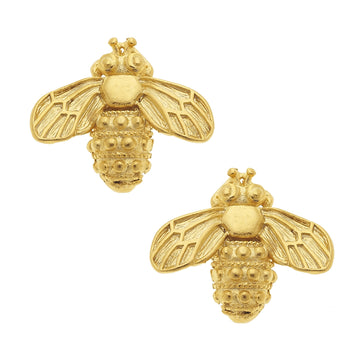 Gold Bee Stud Earrings-Susan Shaw-Swag Designer Jewelry