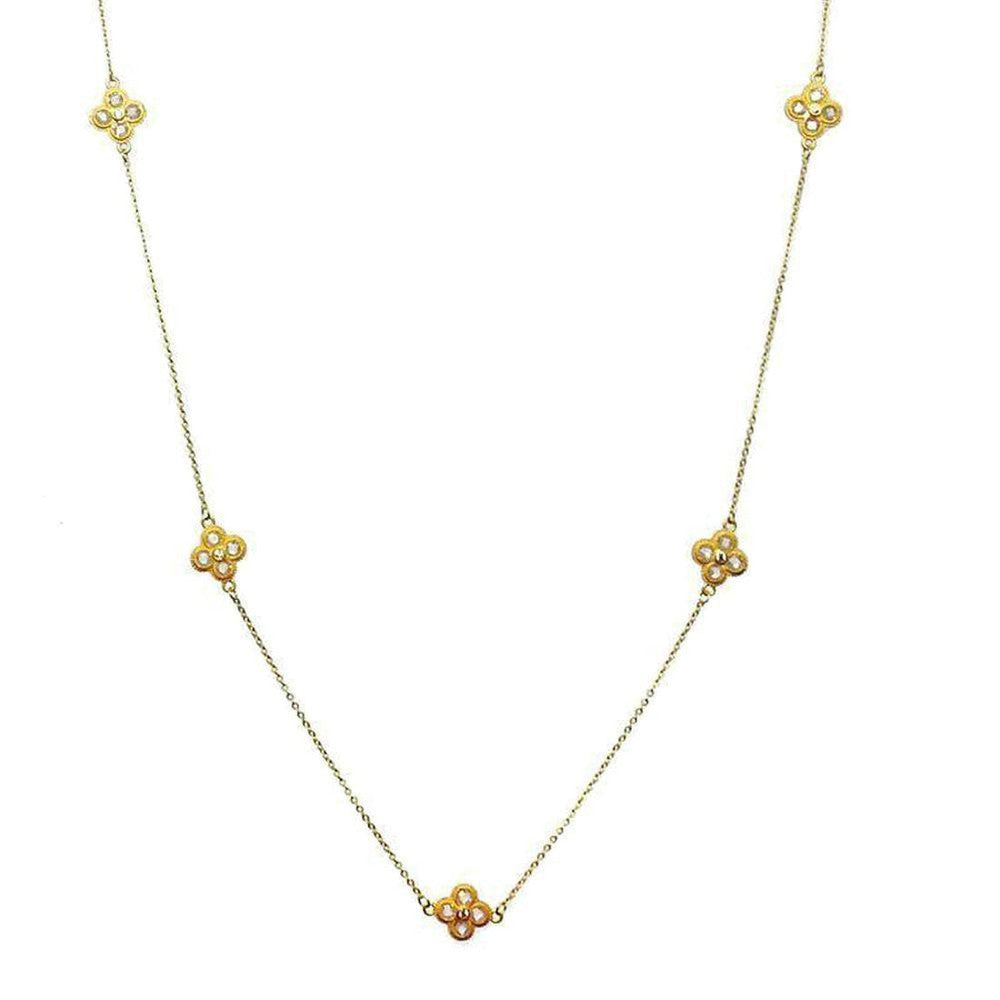 Gold Crystal Station Necklace-Bijou Amani-Swag Designer Jewelry
