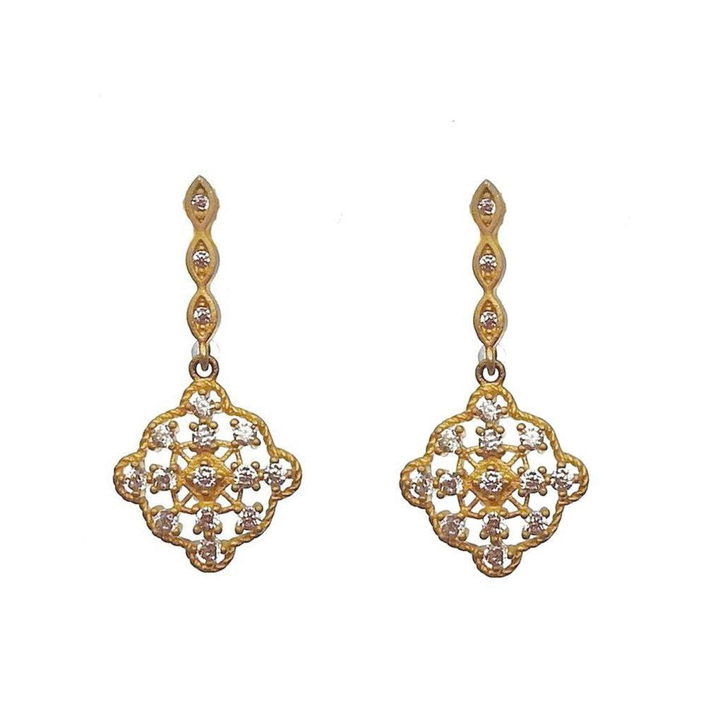 Gold Dangle Earrings-Bijou Amani-Swag Designer Jewelry