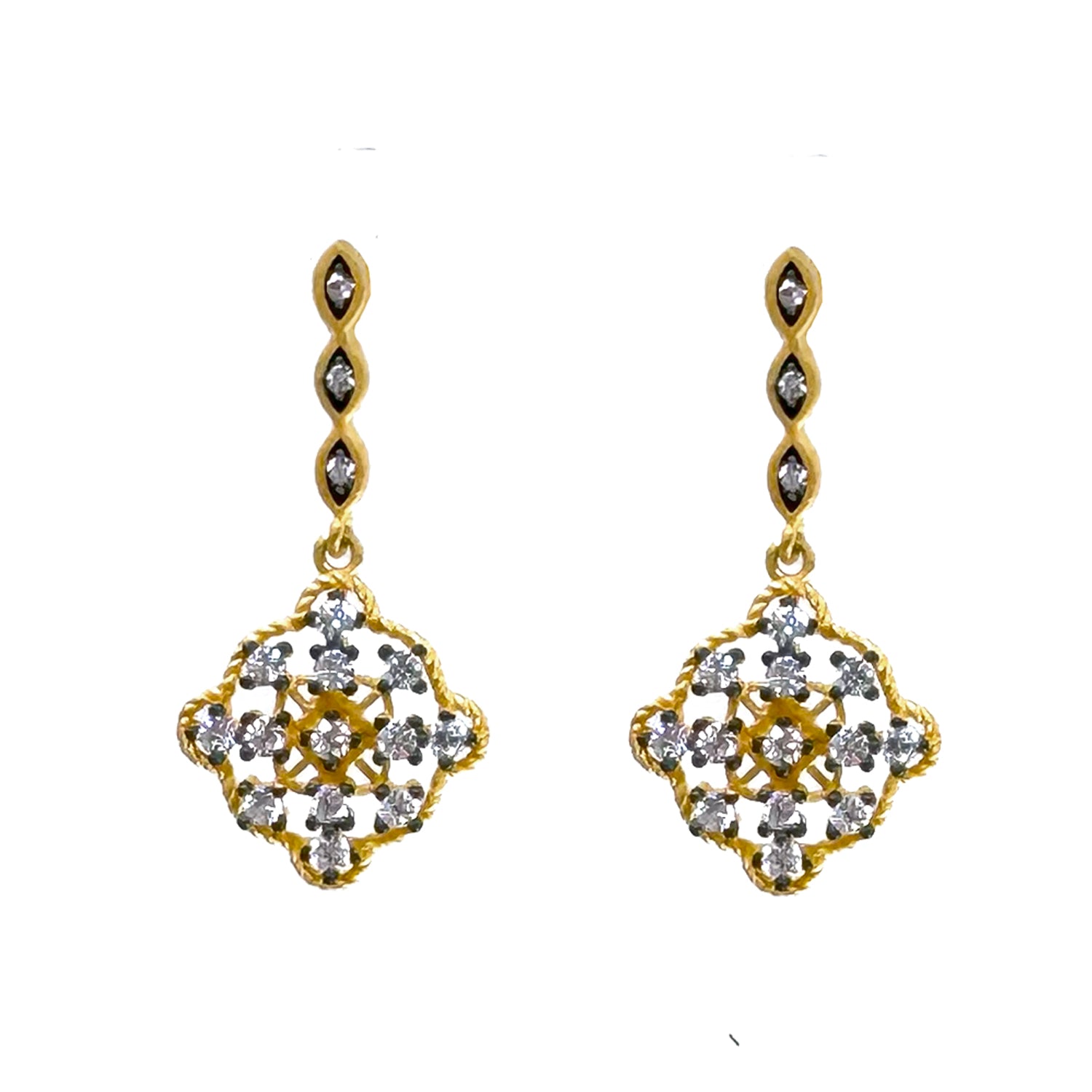 Gold Dangle Earrings-Bijou Amani-Swag Designer Jewelry