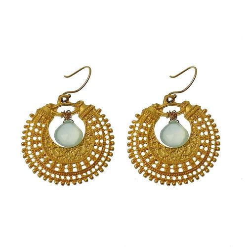 Gold Fillagree Earrings-Isharya-Swag Designer Jewelry