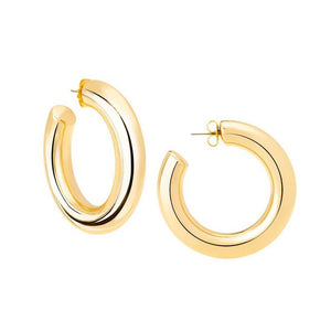 Gold Medium Hoop Earrings-Janis Savitt-Swag Designer Jewelry