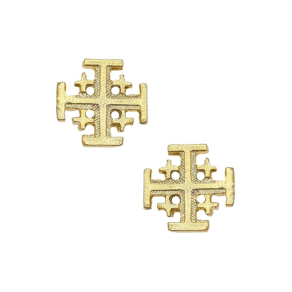 Gold Multi Cross stud earrings
