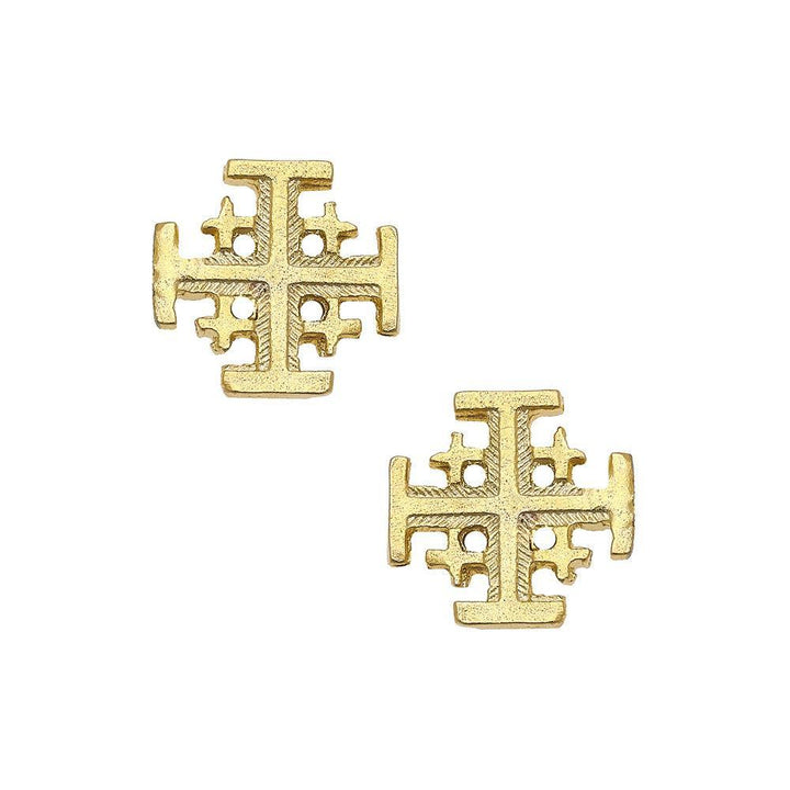Gold Multi Cross stud earrings
