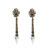 Gold So Special chandelier earrings:  long, crystal-point drop earrings with sparkling floral accents.
