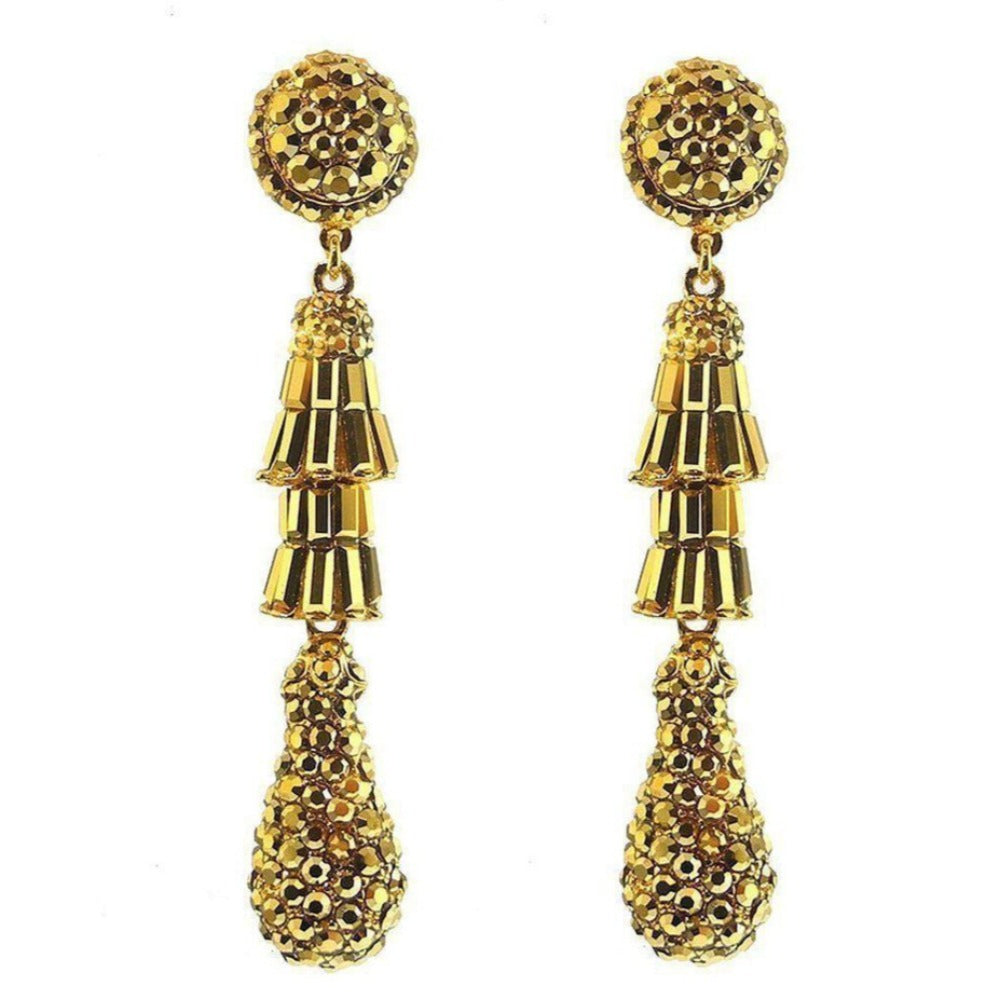 ★RECTO★IBIZA FORMICA DROP CLIP EARRINGS★6444★Gold★韓国 FABA3252J00240002CRY-