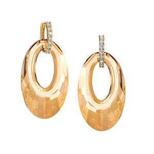 Golden Shadow Oval Drop Earrings-Janis Savitt-Swag Designer Jewelry