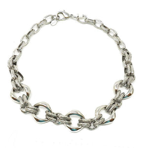 Graduated link necklace in Silver-Jose Maria Barrera-Swag Designer Jewelry