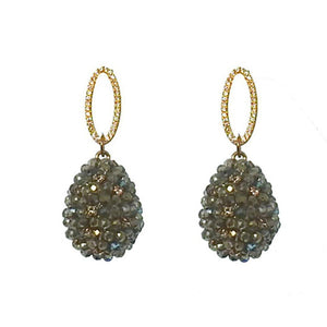 Green Crystal Drop Earrings-Swag Designer Jewelry-Swag Designer Jewelry