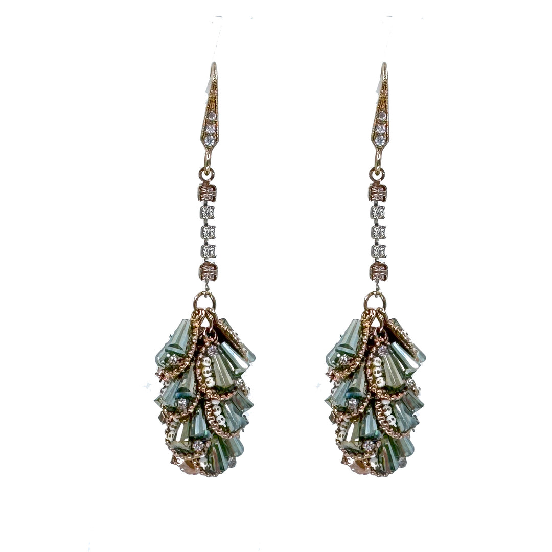 Green Crystal Earrings-Theia Jewelry-Swag Designer Jewelry