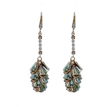 Green Crystal Earrings-Theia Jewelry-Swag Designer Jewelry