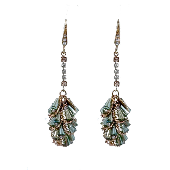 Green Crystal Earrings-Theia Jewelry-Swag Designer Jewelry