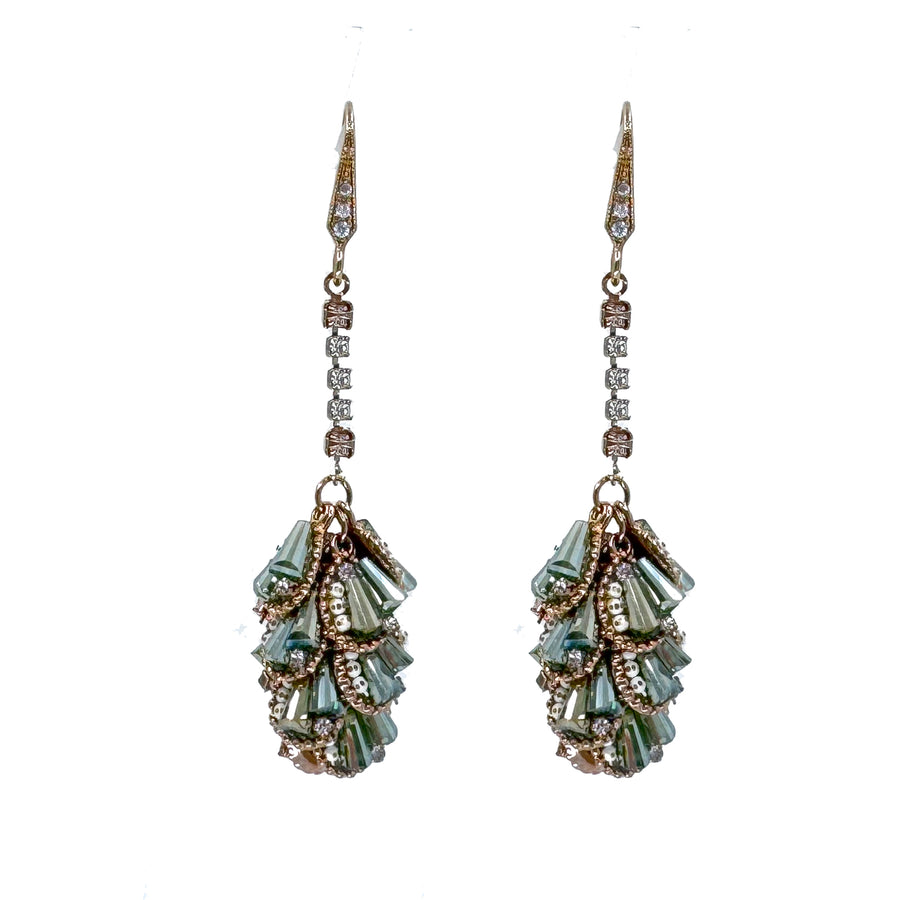 Green Crystal Earrings-Theia Jewelry-Swag Designer Jewelry