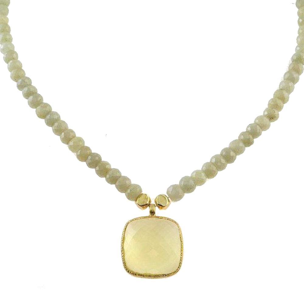 Grey Sapphire and Lemon Quartz Necklace-Vasant-Swag Designer Jewelry