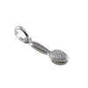 Silver hairbrush charm pendant
