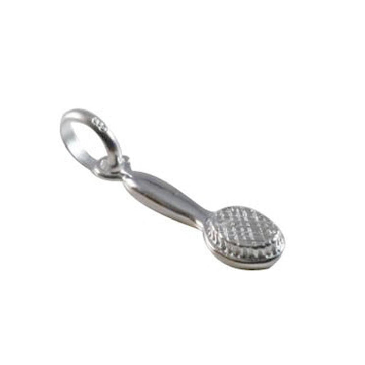 Silver hairbrush charm pendant
