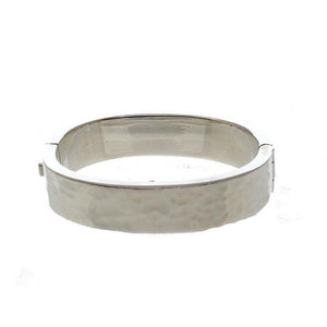 Hammered Hinged Bangle-Taxco Sterling-Swag Designer Jewelry