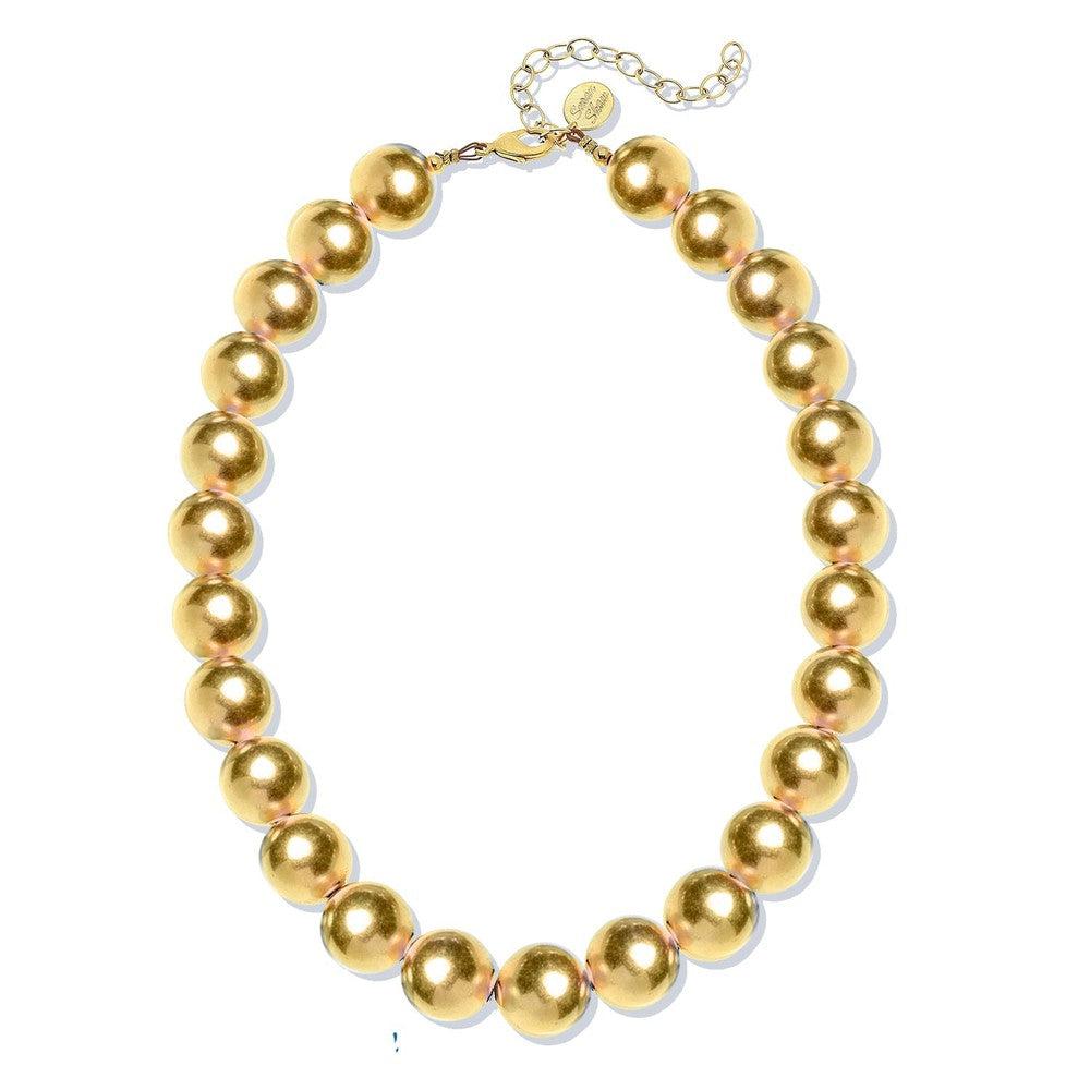 Handcast gold-plated ball choker necklace
