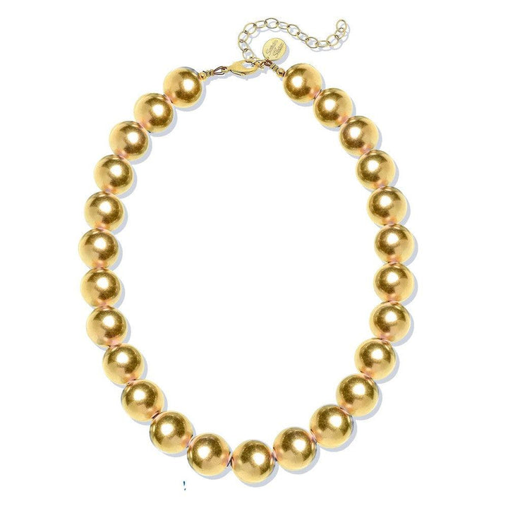 Handcast gold-plated ball choker necklace
