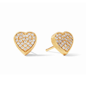 Heart Pave Stud Earrings-Julie Vos-Swag Designer Jewelry