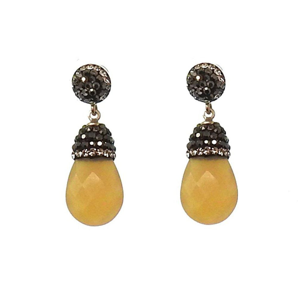 Hematite Crystal Drop Earrings-Swag Designer Jewelry-Swag Designer Jewelry