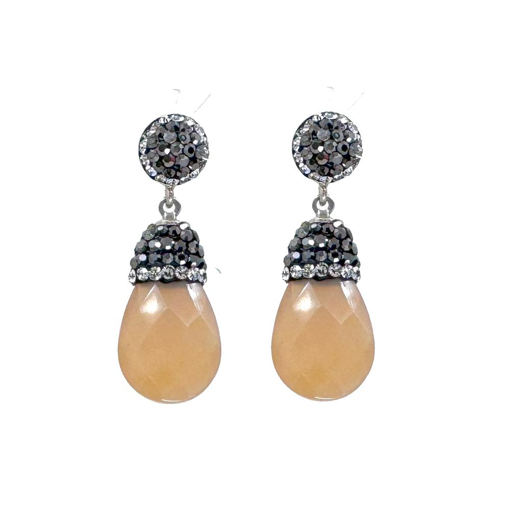 Hematite Crystal Drop Earrings-Theia Jewelry-Swag Designer Jewelry