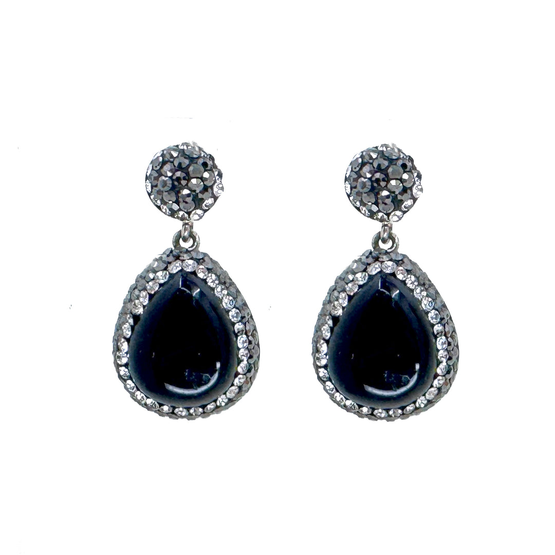 Hematite Crystal Earrings-Theia Jewelry-Swag Designer Jewelry
